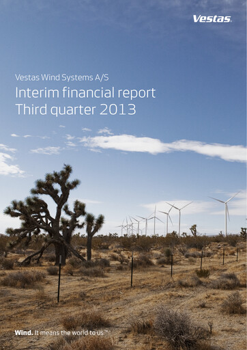 Thumbnail Vestas Wind Systems Quarterly Report 2013-q3