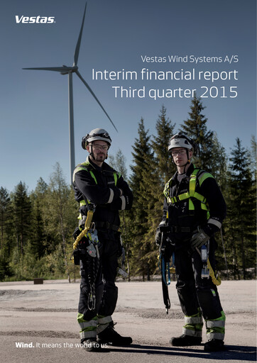 Thumbnail Vestas Wind Systems Quarterly Report 2015-q3