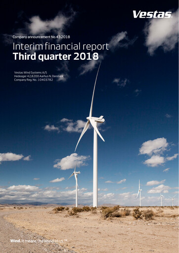 Thumbnail Vestas Wind Systems Quarterly Report 2018-q3