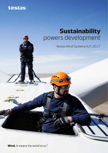 Thumbnail Vestas Wind Systems Sustainability Report 2017