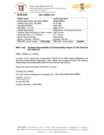 Thumbnail India Tourism Development Corp ESG Report 2024-2025