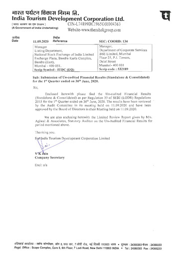 Vorschaubild India Tourism Development Corp Quartalsbericht 2020-q1