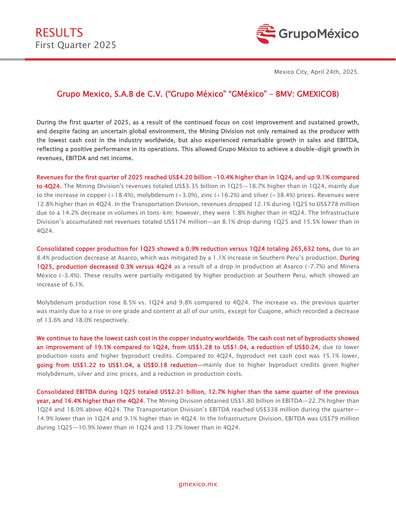 Thumbnail Grupo México
 Quarterly Report 2025-q1