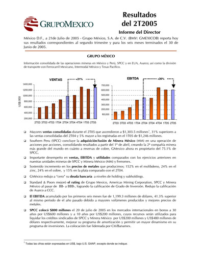 Thumbnail Grupo México
 Quarterly Report 2005-q2
