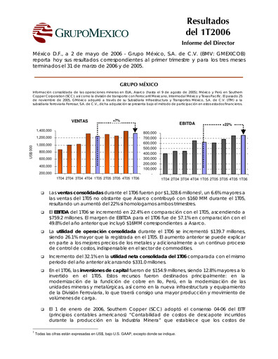 Thumbnail Grupo México
 Quarterly Report 2006-q1