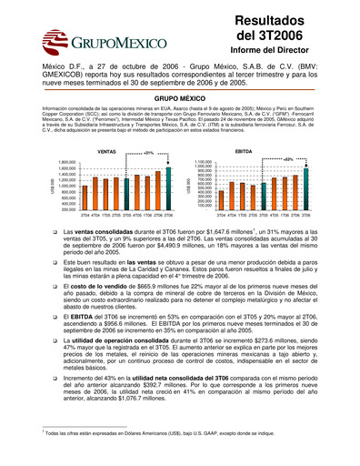 Thumbnail Grupo México
 Quarterly Report 2006-q3