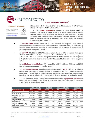Thumbnail Grupo México
 Quarterly Report 2013-q3