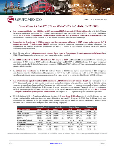 Thumbnail Grupo México
 Quarterly Report 2018-q2