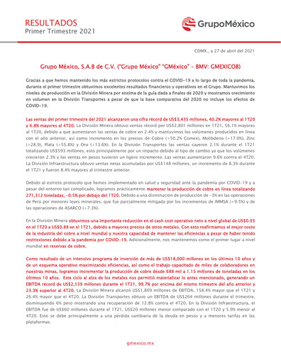 Thumbnail Grupo México
 Quarterly Report 2021-q1
