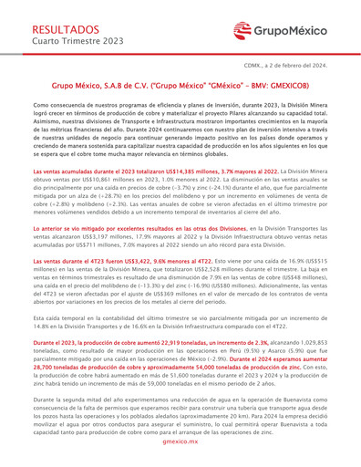Thumbnail Grupo México
 Quarterly Report 2023-q4