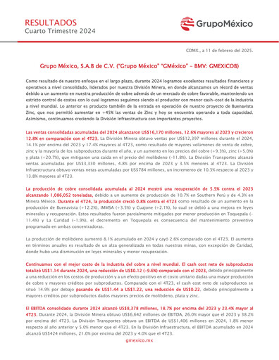 Thumbnail Grupo México
 Quarterly Report 2024-q4