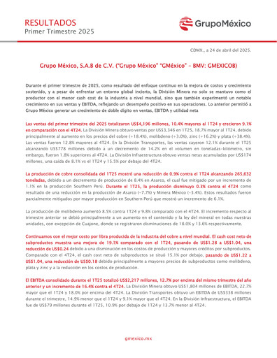 Thumbnail Grupo México
 Quarterly Report 2025-q1