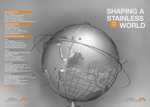 Miniature Jindal Stainless Rapport annuel 2012-2013