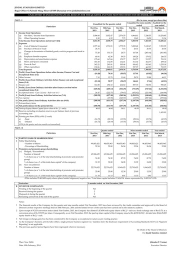 Thumbnail Jindal Stainless Quarterly Report 2013-q4
