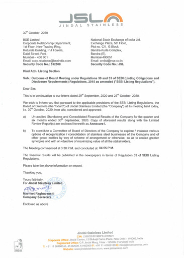 Thumbnail Jindal Stainless Quarterly Report 2020-q2