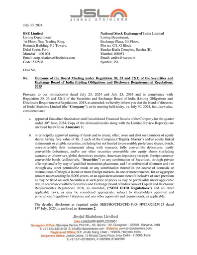 Thumbnail Jindal Stainless Quarterly Report 2024-q1