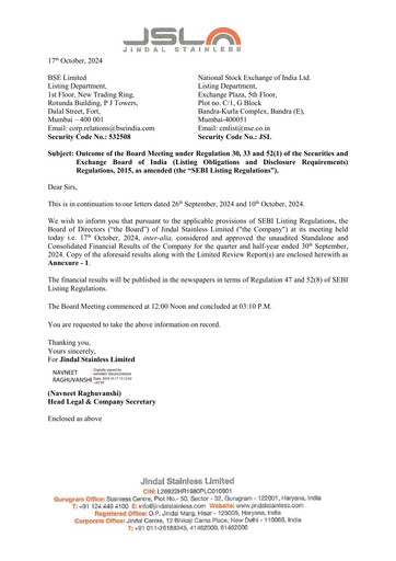 Thumbnail Jindal Stainless Quarterly Report 2024-q2