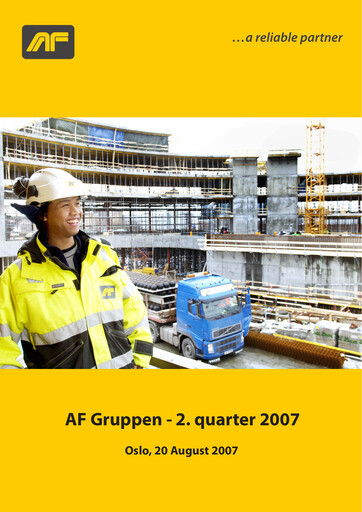 Thumbnail AF Gruppen Quarterly Report 2007-q2
