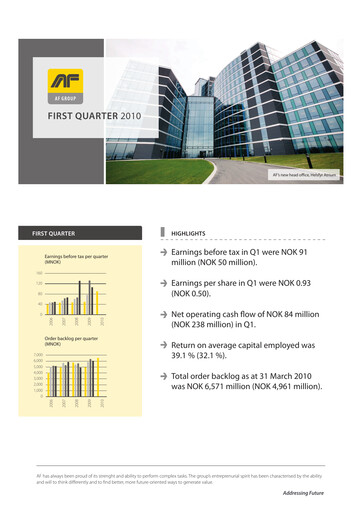 Thumbnail AF Gruppen Quarterly Report 2010-q1
