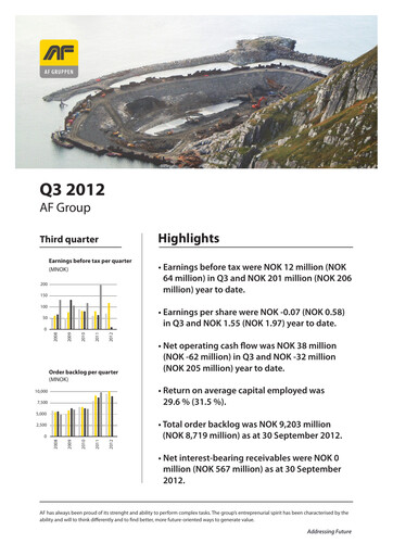 Thumbnail AF Gruppen Quarterly Report 2012-q3