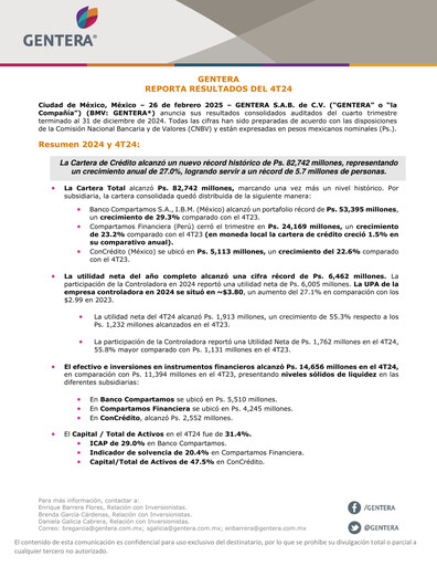Vorschaubild Gentera, S.A.B. de C.V. Quartalsbericht 2024-q4