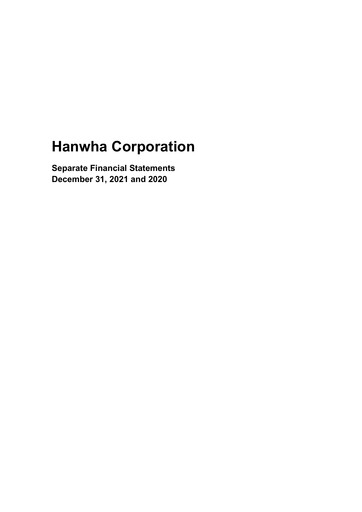 Thumbnail Hanwha Corporation Financial Statement 2021