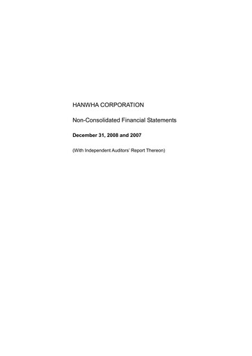 Thumbnail Hanwha Corporation Financial Statement 2008