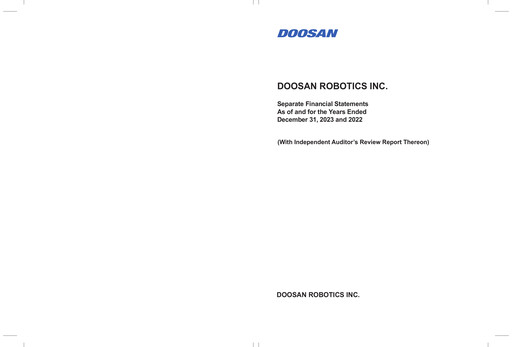 Miniature Doosan Robotics Bilan financier 2023