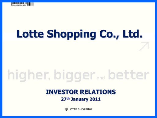 Vorschaubild Lotte Shopping Quartalsbericht 2010-q4