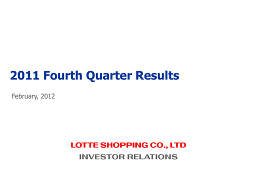 Vorschaubild Lotte Shopping Quartalsbericht 2011-q4
