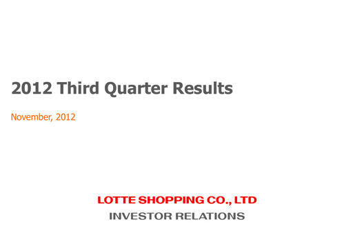 Vorschaubild Lotte Shopping Quartalsbericht 2012-q3