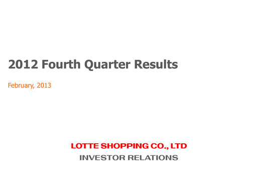 Vorschaubild Lotte Shopping Quartalsbericht 2012-q4