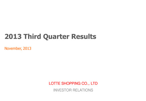 Vorschaubild Lotte Shopping Quartalsbericht 2013-q3