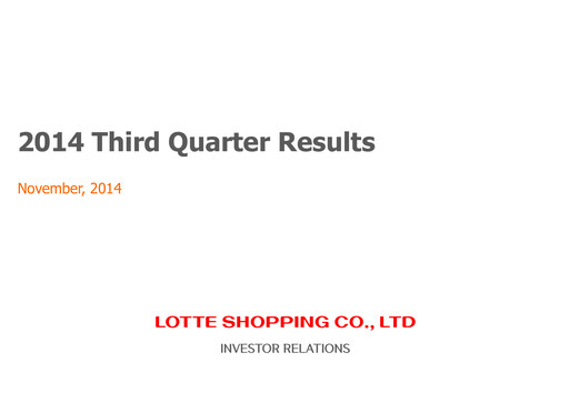 Vorschaubild Lotte Shopping Quartalsbericht 2014-q3