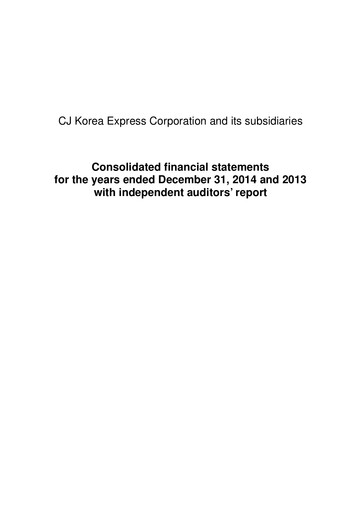 Thumbnail CJ Logistics Corporation Financial Statement 2014