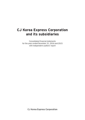 Thumbnail CJ Logistics Corporation Financial Statement 2016