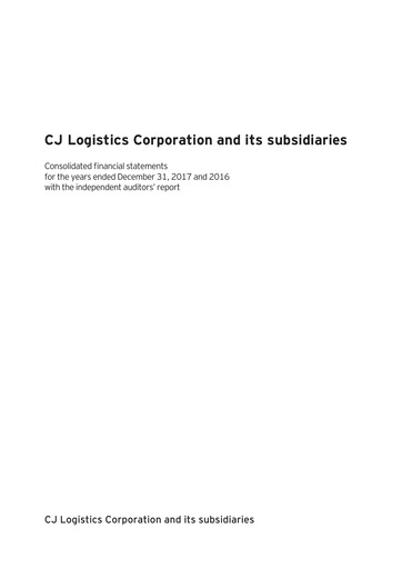 Thumbnail CJ Logistics Corporation Financial Statement 2017