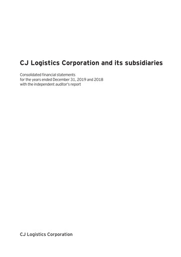 Thumbnail CJ Logistics Corporation Financial Statement 2019