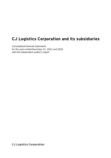 Thumbnail CJ Logistics Corporation Financial Statement 2021