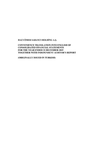 Thumbnail Sabancı Holding
 Financial Statement 2015