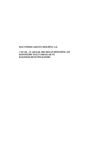 Thumbnail Sabancı Holding
 Financial Statement 2003