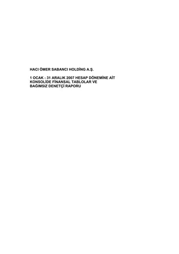 Thumbnail Sabancı Holding
 Financial Statement 2007