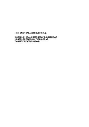 Thumbnail Sabancı Holding
 Financial Statement 2008