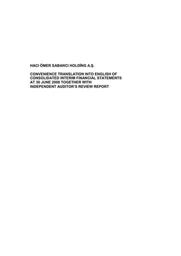 Thumbnail Sabancı Holding
 Half-year Report 2008