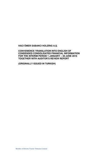 Thumbnail Sabancı Holding
 Half-year Report 2010
