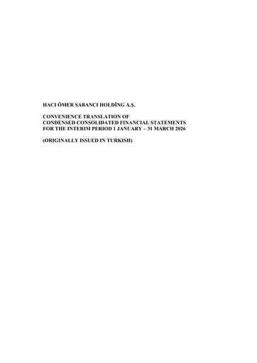 Vorschaubild Sabancı Holding
 Quartalsbericht 2026-q1