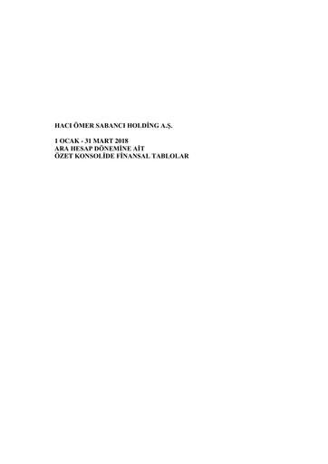 Miniature Sabancı Holding
 Rapport trimestriel 2018-q1