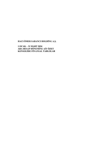 Miniature Sabancı Holding
 Rapport trimestriel 2024-q1