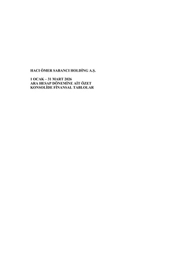 Miniature Sabancı Holding
 Rapport trimestriel 2026-q1