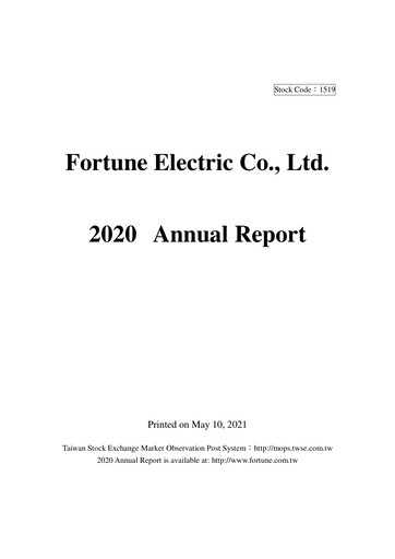 Vorschaubild Fortune Electric Co., Ltd. Jahresbericht 2020